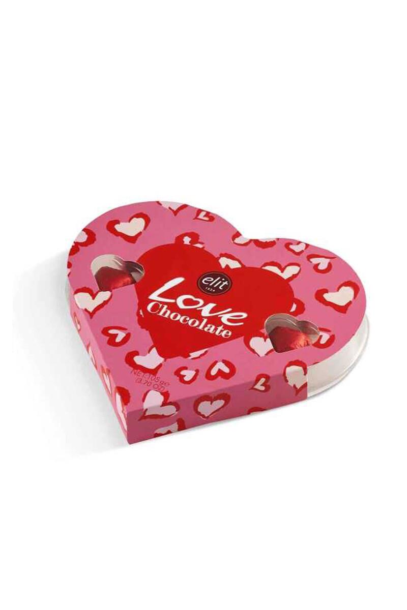 Spesiyal Sütlü Love Chocolate Pembe Kutu Sevgiliye Kalp Çikolata 105g Glutensiz