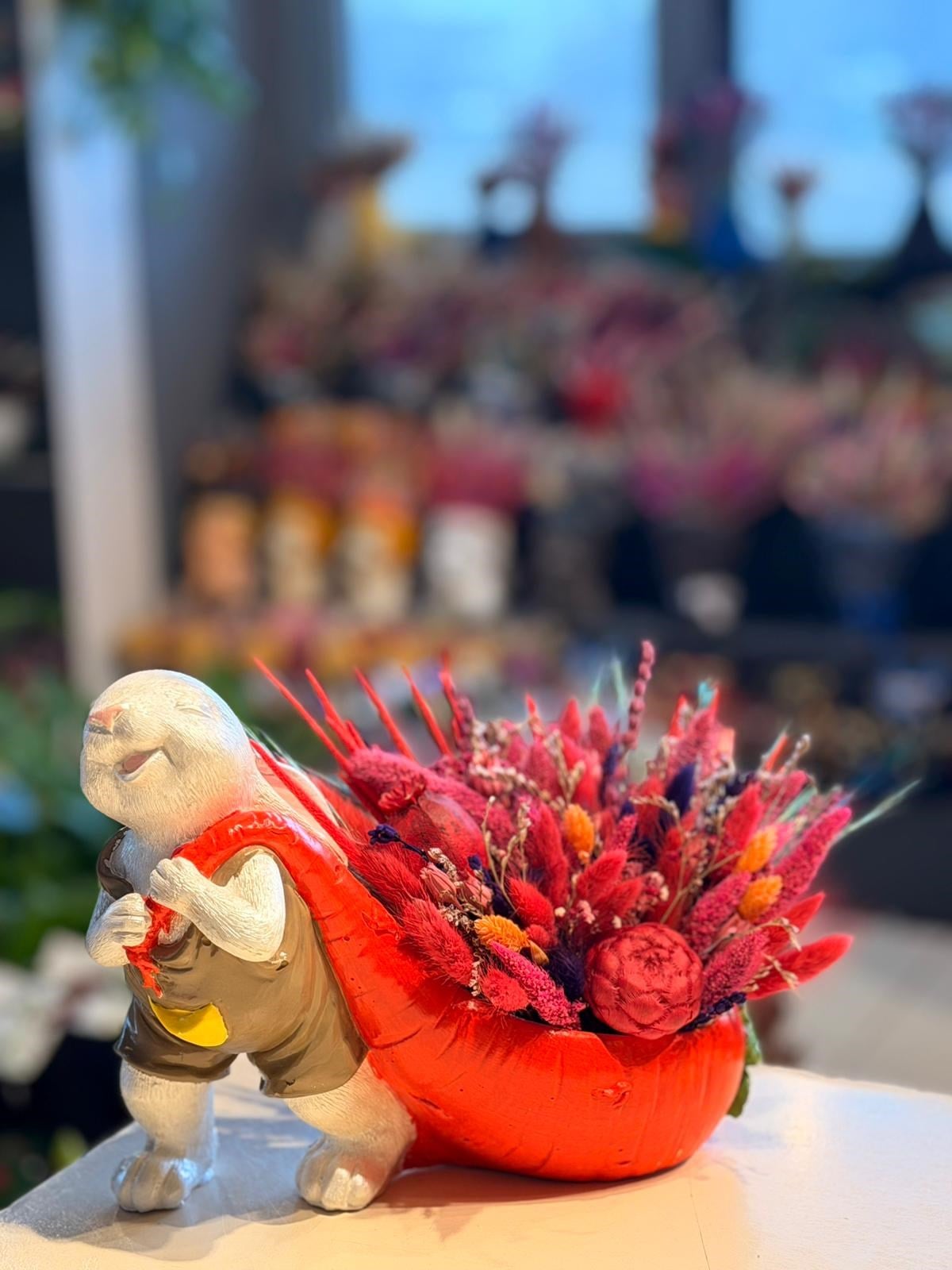 Tavşan Seramik Kuru Çiçek 