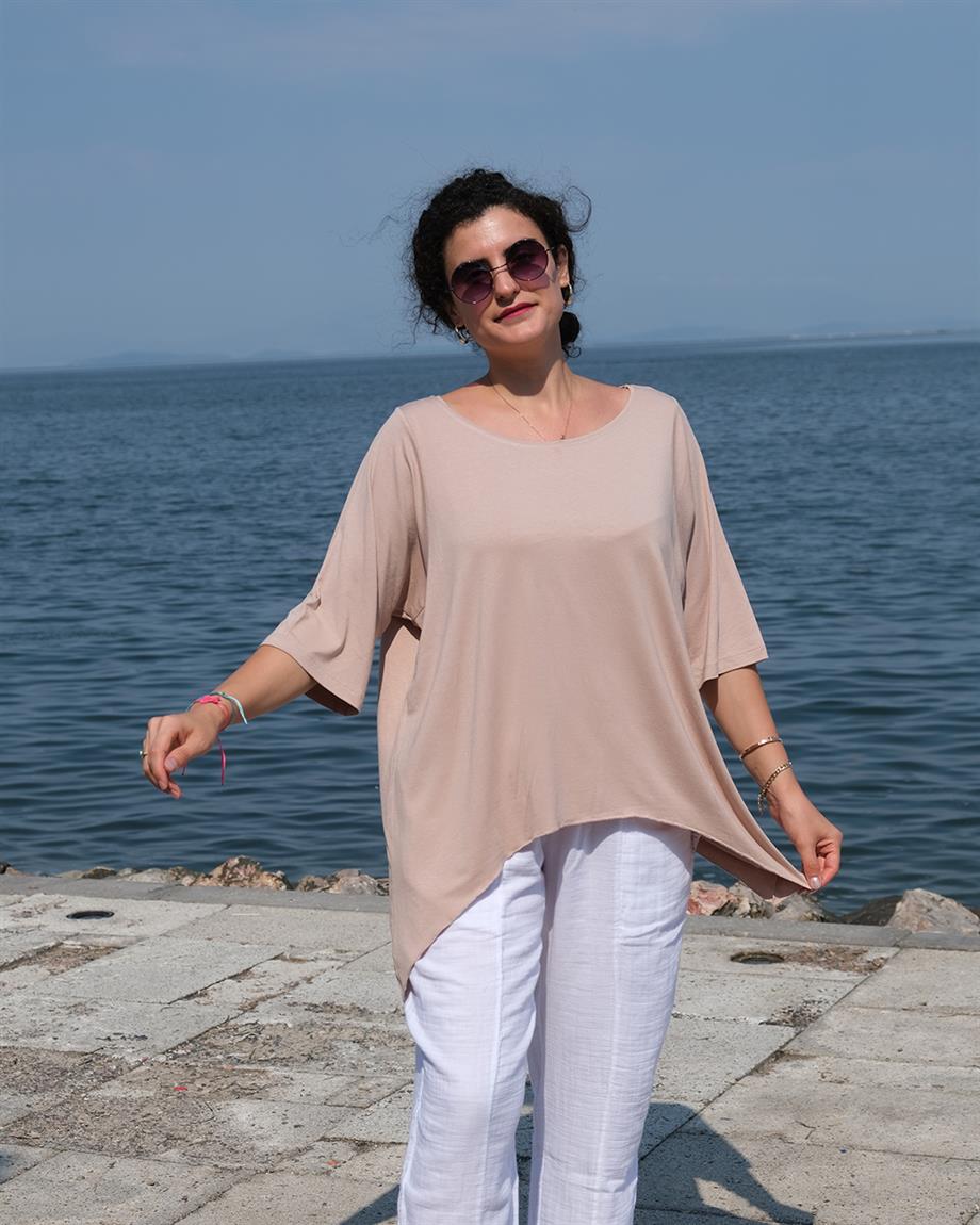Dirsek Kol Bluz Bej