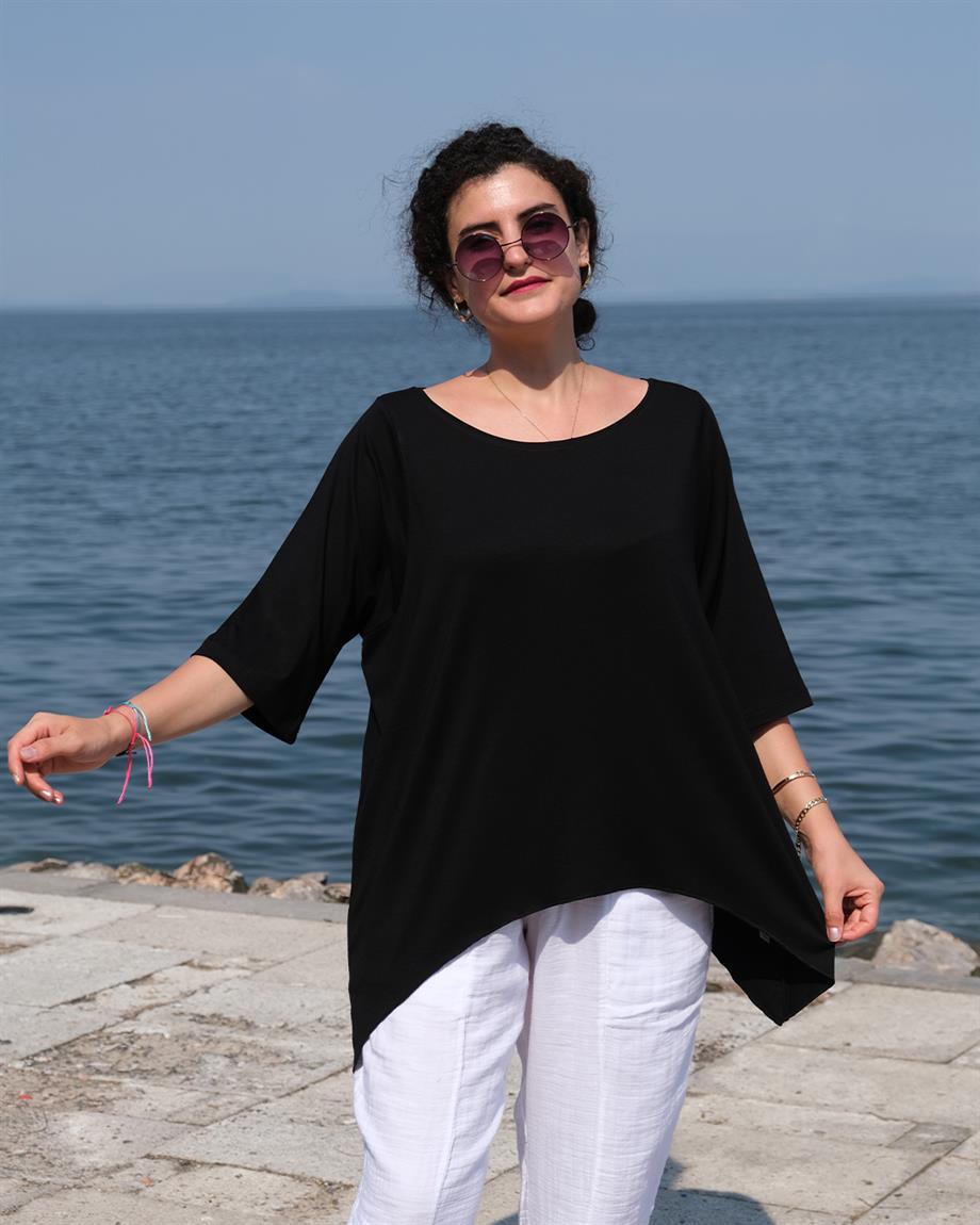 Dirsek Kol Bluz Siyah