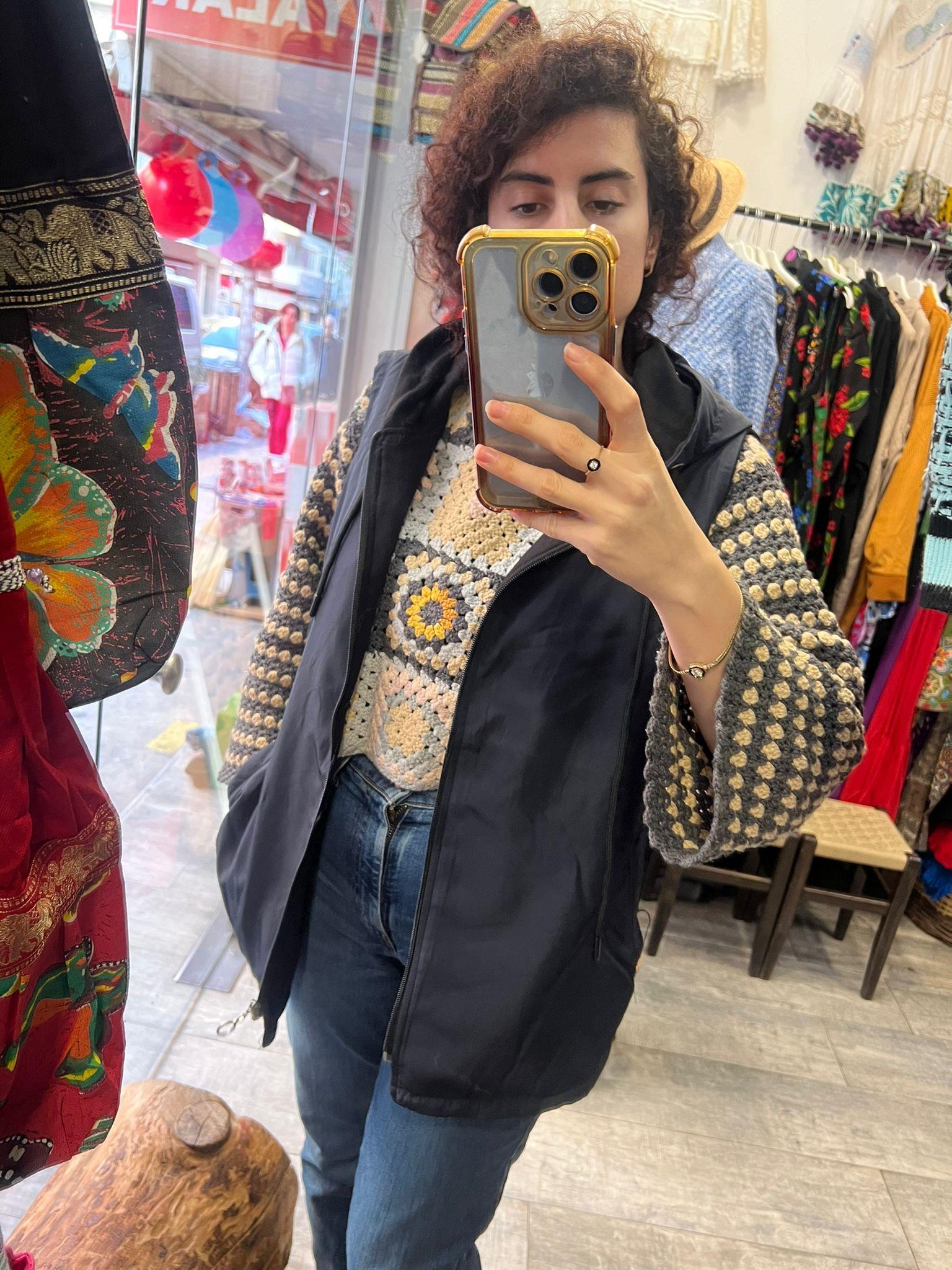 Yandan Cepli Yağmurluk Yelek Siyah