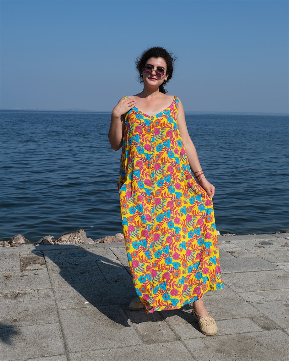 Askılı Cepli Elbise