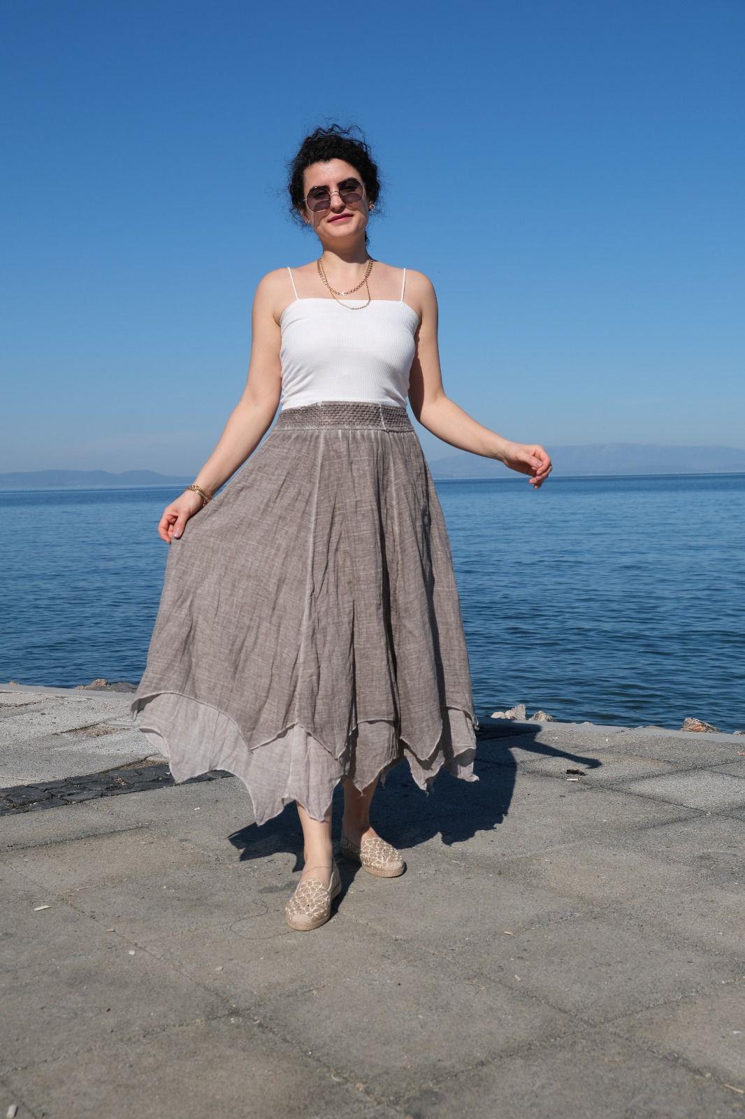 Şile Bezi Esnek Belli Etek Vizon