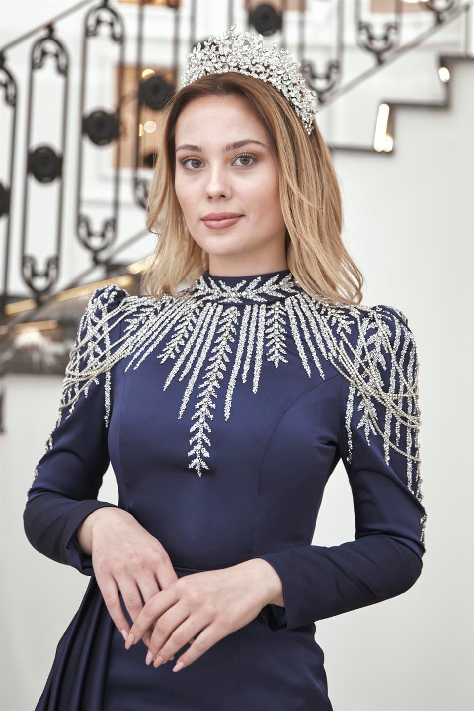 Zehra Tesettür Abiye Lacivert