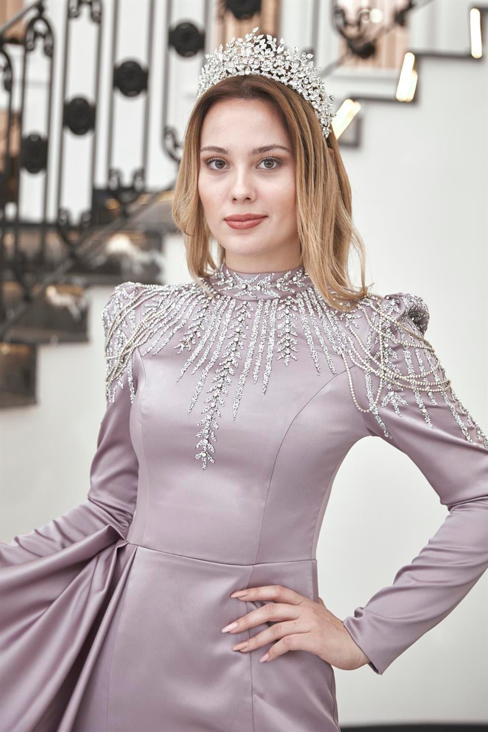 Zehra Tesettür Abiye Pudra