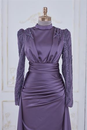 Sevil Tesettür Abiye Lila