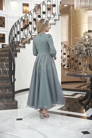 Anna Tesettür Abiye Petrol