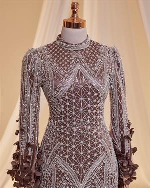 Begonvil Abiye Kahverengi