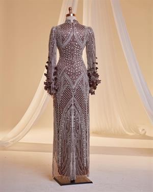 Begonvil Abiye Kahverengi