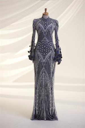 Begonvil Abiye Lacivert