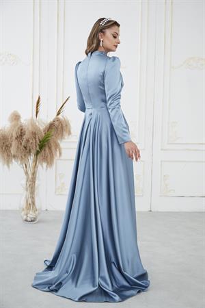 Bella Tesettür Abiye Mavi