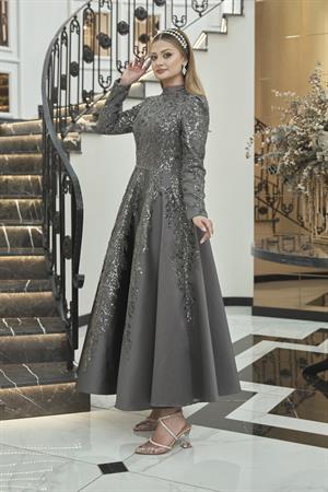 Berrak Midi Abiye Antrasit