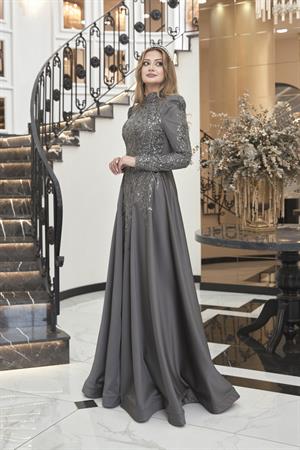 BerrakTesettür Abiye Antrasit