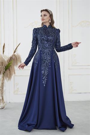 BerrakTesettür Abiye Lacivert