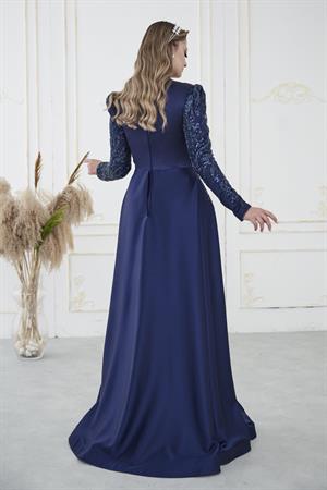 BerrakTesettür Abiye Lacivert