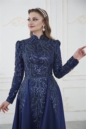 BerrakTesettür Abiye Lacivert