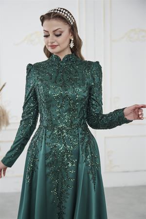 BerrakTesettür Abiye Zümrüt