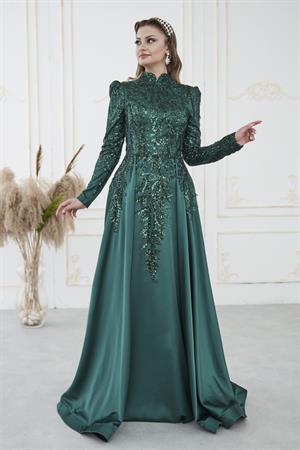 BerrakTesettür Abiye Zümrüt