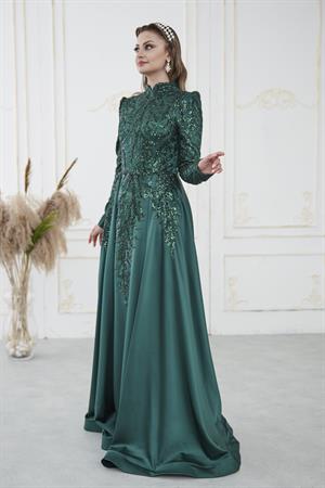 BerrakTesettür Abiye Zümrüt