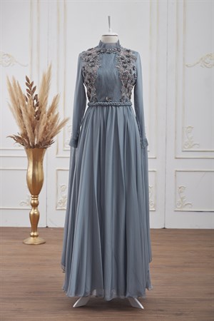 Birşah Tesettür Abiye Buz Mavisi