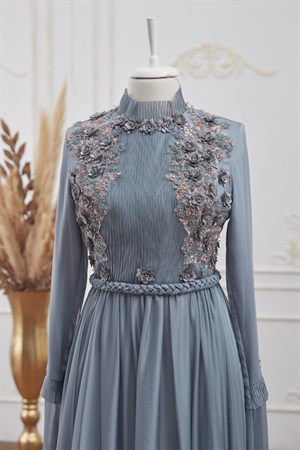 Birşah Tesettür Abiye Buz Mavisi