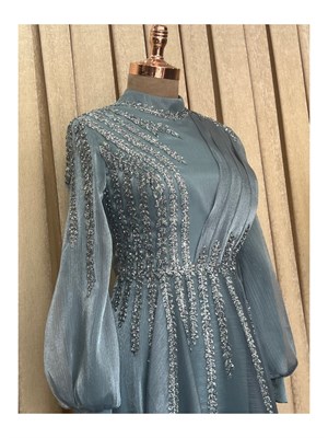 Çağla فستان سهرة حجاب أكوا