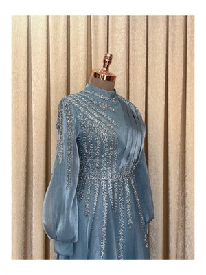 Çağla فستان سهرة حجاب أكوا