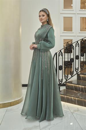 Çağla Tesettür Abiye Haki