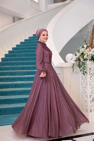 Çıtır Tesettür Abiye Gül Kurusu