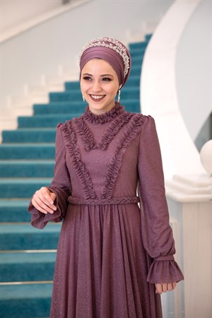 Çıtır Tesettür Abiye Gül Kurusu