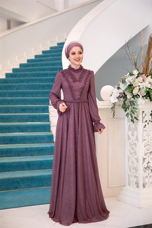 Çıtır Tesettür Abiye Gül Kurusu