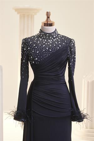 Elmas Abiye Lacivert