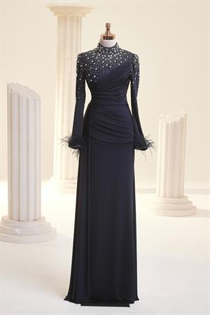 Elmas Abiye Lacivert