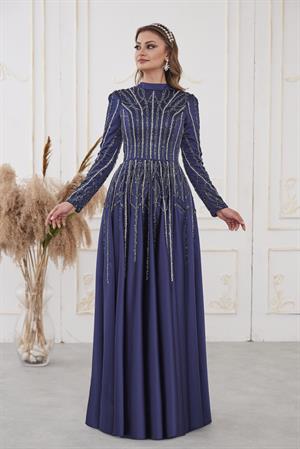 Emma Tesettür Abiye Lacivert