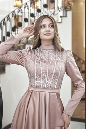 Fiona Tesettür Abiye Bakır