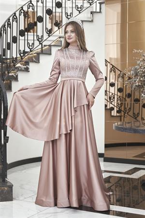 Fiona Tesettür Abiye Bakır