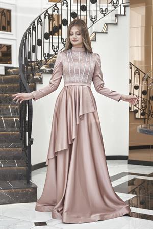 Fiona Tesettür Abiye Bakır