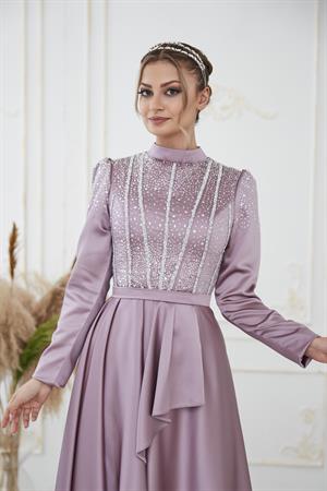 Fiona Tesettür Abiye Pudra