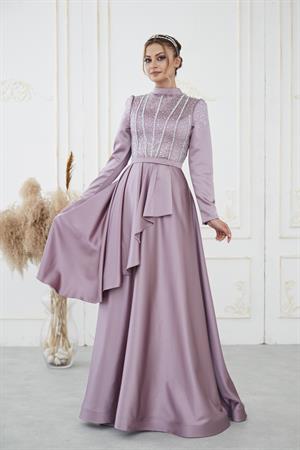 Fiona Tesettür Abiye Pudra