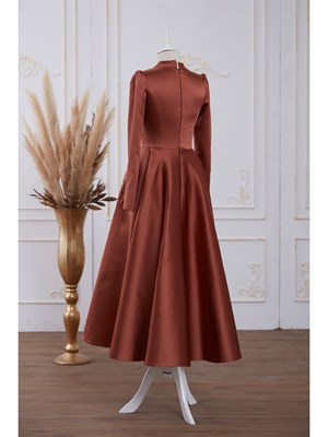 Galia فستان سهرة حجاب البرتقالي