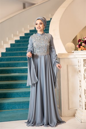Gözde Tesettür Abiye Buz Mavisi