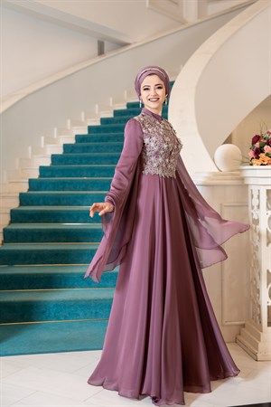 Gözde Tesettür Abiye Gül Kurusu