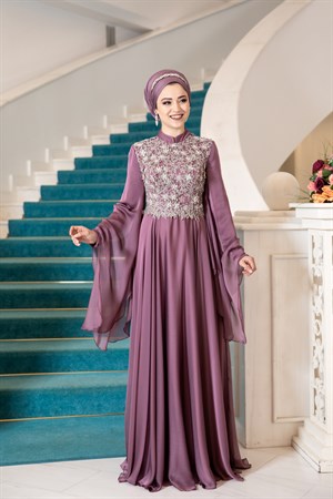 Gözde Tesettür Abiye Gül Kurusu