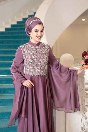 Gözde Tesettür Abiye Gül Kurusu