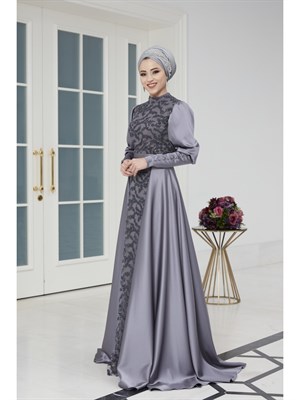 اضحكce فستان سهرة حجاب أنثراسايت