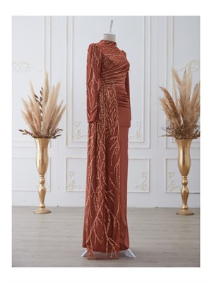 Güneş فستان سهرة حجاب نحاس