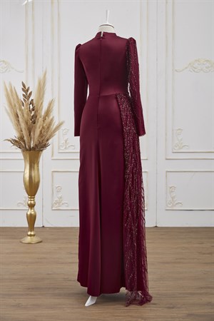 Güneş Tesettür Abiye Bordo