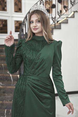 Helen Tesettür Abiye Zümrüt