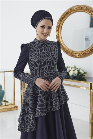 Hürrem Tesettür Abiye Lacivert