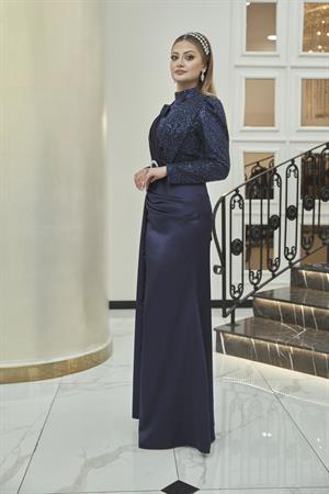 İpek Tesettür Abiye Lacivert